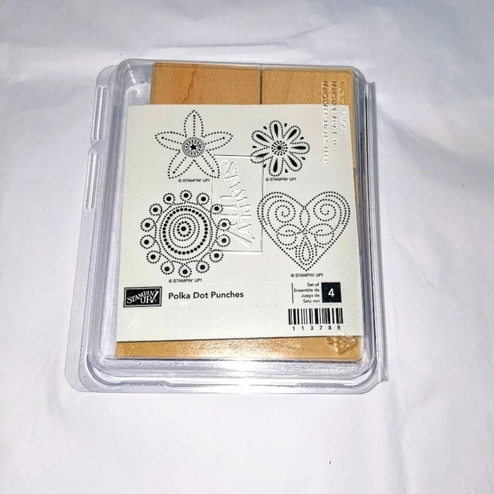 Stampin' Up Polka Dot Punches Complete Set of 4 Unmounted NIB